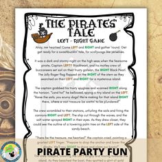 the pirate's tale printable activity sheet for kids to learn how to use it