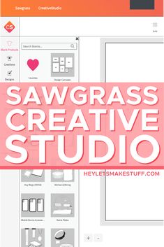 an image of a computer screen with the words sawgrasss creative studio on it