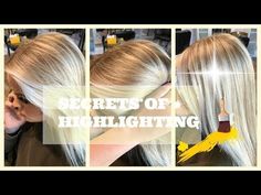 SECRETS OF HIGHLIGHTING! - YouTube Diy Blonde Highlights At Home, Money Peice, Cosmetology Notes, Bilage Hair, Babylights Hair, Perfect Blonde Hair, Brunette Ombre, Hair Colouring, Men Hair Color