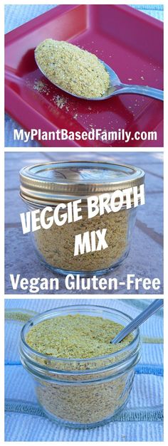 the ingredients for vegan gluten - free veggie broth mix