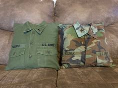 Military Uniform Pillow With Collar-Army-Navy-Airforce-Marine-Coast Guard-Veteran Marine Quilt, Army Mom Quotes, Military Bedroom, Shirt With Patches, Shirt Pillows, Military Ornaments, Army Combat Uniform, Military Crafts, Army Crafts