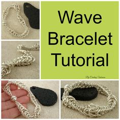 how to make a wire wrapped bracelet with black stone and silver chain on the bottom