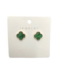 Green Clover Post Earrings In Gold Setting Nwt Dainty And Sophisticated! Stainless Steel Green Clover Stud Earrings. These Earrings Are Perfect For Any Occasion And Can Be Worn With Any Outfit. Unbranded, High-Quality Fashion Jewelry. Non-Tarnish Thank You For Viewing My Listing. If You Have Any Questions Please Feel Free To Contact Me. Features: Wipe With Dry Cloth Condition: New With Tags Green Clover, Clover Earrings, Clover Green, Brand Jewelry, Earrings In Gold, Gold Set, Quality Fashion, No Brand, Jewelry Branding