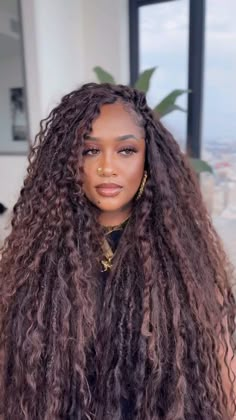 Bonita Locs | Waterfall locs fully loaded with highlights will always be a vibe ✨ - hair lasts 3-5 months with proper touch ups.# - hair included in… | Instagram Meagan Good Faux Locs Harlem, Distressed Boho Locs, Rihanna Faux Locs, Waterfall Locs, Bonita Locs, Types Of Dreadlocks, Boho Mermaid Locs, Jah Locs, Fairy Locs