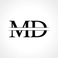 the letter m and d logo is made up of letters that appear to be intertwined