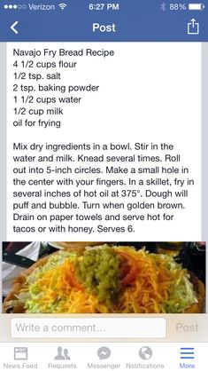 the recipe is displayed on an iphone screen, and it appears to be posted by someone