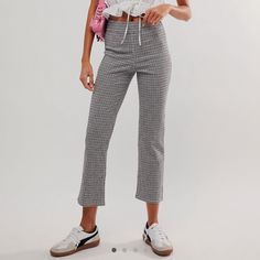 Nwot Free People Pull On Black/White Checkered Pants Free People Plaid Pants, Checkered Pants, Free People Pants, In My Feelings, Free People, Pant Jumpsuit, White And Black, Pants For Women, Black And White