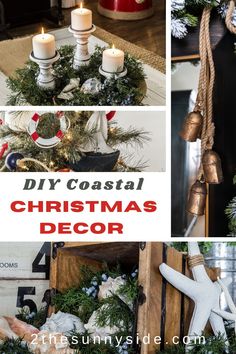 diy coastal christmas decor collage