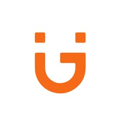 an orange u logo on a white background