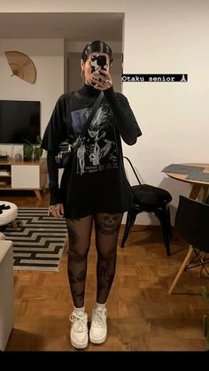 Sb Concert Outfit Ideas, Dark And Edgy Outfits, Dark Romance Outfit Aesthetic, Different Alternative Styles, Thigh High Socks Outfit Summer, Alt Athleisure, Knotfest Outfit, Summer Tights Outfit, Alt Concert Outfit Ideas