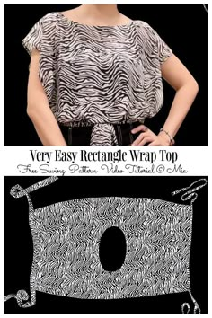 the very easy rectangle wrap top sewing pattern is designed to be used as a purse