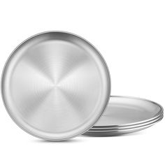 PRICES MAY VARY. Decent quality, 4 pieces fancy round dinner plates set is made of premium 304(18/8) stainless steel, without harmful substance to ensure the health of kids, toddler and adults, you can use it with confidence, salad plates with excellent rust and corrosion resistance for strong durability, reusable dishes set to serve you well for a long time Shatterproof, unbreakable metal dessert plates are extra strong to prevent scratches from your knives and forks, easy to transport and stur Camping Plates, Toddler Plates, Kids Plates, Eating Utensils, Dessert Salads, Stainless Steel Plate, Dinner Plate Sets, Dish Sets, Modern Round