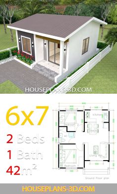 two story house plan with floor plans and measurements