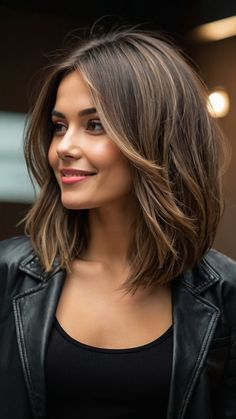 Long Bob For Long Face, Mid Length Hair Bob, 2025 Medium Haircuts, Shoulder Length Hair For Square Face, Shoulder Length Layers Haircut, Shoulder Length Hair With Layers Round Face, Medium Length Haircut With Long Bangs, Short Haircut Women Shoulder Length, Medium Straight Hair With Layers