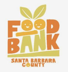 the food bank logo is shown in orange and green colors, with an image of two rabbits