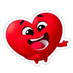 a red heart with arms and legs is making a funny face as if it were in love