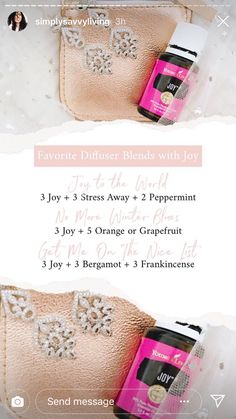 Joy Essential Oil, Young Living Oils Recipes, Essential Oil Roller Bottle Recipes, Living Oils Recipes, Essential Oil Combinations, Essential Oils Collection, Essential Oil Diffuser Blends Recipes, Young Living Essential Oils Recipes