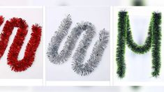 three different types of tinsel garlands