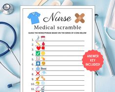 a medical scrabble worksheet for nurses