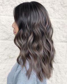 Mushroom Brown Balayage Hair, Scandinavian Hairline On Dark Hair, Smoky Ash Brown Hair, Ash Mushroom Brown Balayage, Highlights Lowlights Brown Hair, Balayage Hair Ash Brown, Dark Brown With Dimension, Mushroom Brown Hair Color Formula