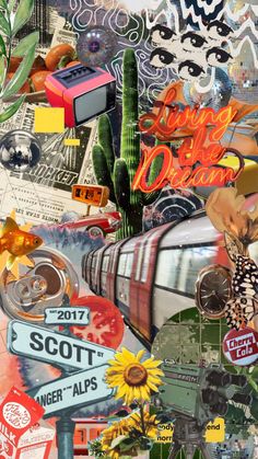 a collage of various images with the words scott and other things on it, including flowers