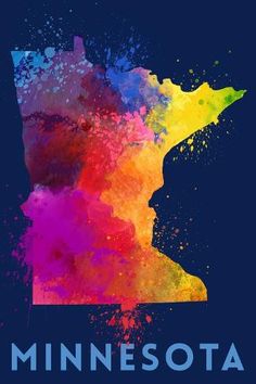 the minnesota state is painted in bright colors