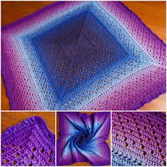 crochet patterns for blankets and scarves with pictures of the same pattern in different colors