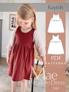 Sleeveless children's pinafore dress with button fastenings. Easy-to-follow digital pattern download with detailed full colour photographic instructions. 2-6 Years - all sizes included. See images for size chart, fabrics, measurements and notions. Children vary substantially in size and shape - consider choosing your size based on measurements and going up a size for longevity. This pattern is produced in the UK and is in metric. DOWNLOADING YOUR DIGITAL FILES Etsy Account holder: Follow 'View your files' link to the downloads page.  Etsy Guest: Download link in email receipt.  3 x Documents included: 1. Instructions, 2. A0 pattern, 3. A4/US Letter pattern. To use the optional layer feature in the A4/US Letter PDF pattern and print only the desired size, download the latest FREE version of Free Pinafore Dress Pattern, Pinafore Dress Pattern Free, Baby Pinafore Dress Pattern Free, Toddler Pinafore Dress Pattern Free, Pinafore Dress Pattern, Toddler Sewing Patterns, Pinafore Pattern, Large Format Printing, Pinafore Dress