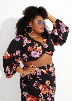 Plus Size Summer Clothes, Cheap Crop Tops, Crop Top Plus Size, Plus Size Skirt, Plus Size Summer Outfit, Clothes Cute, Plus Size Summer, Ashley Stewart, Plus Size Skirts