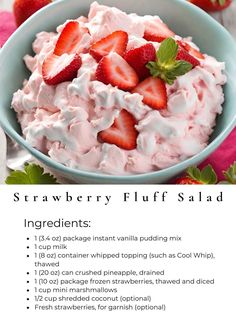 strawberry fluff salad recipe with ingredients