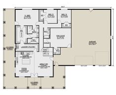 the first floor plan for a home with three bedroom and two bathroom areas, including an office