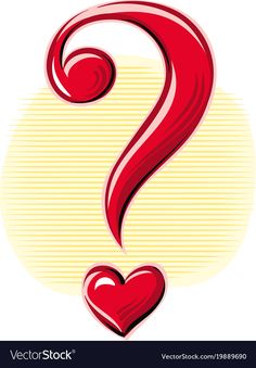 a question mark with a red heart in the middle