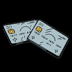 two credit cards with sparklers coming out of the top and bottom, on a white background