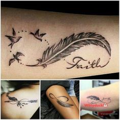 some tattoos that have different designs on them