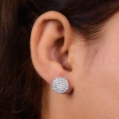 ad eBay - 1.97 Ct Round Shape Pave Lab Grown CVD Diamond Stud Earrings 18k White Gold - Buy Now, click the link (eBay) Cvd Diamond, White Gold Earrings, Diamond Stud Earrings, Diamond Stud, Fine Earrings, Fine Jewellery Earrings, Diamond Clarity, Diamond Earrings Studs, Diamond Studs