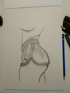 a drawing of a woman's bra on paper