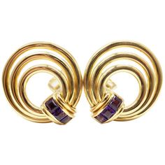 Bvlgari Amethyst, Bulgari Earrings, 6 Princess, Ali Baba, Yellow Gold Earrings, Italian Jewelry, Earrings Hoop, Jewel Box, Amethyst Earrings