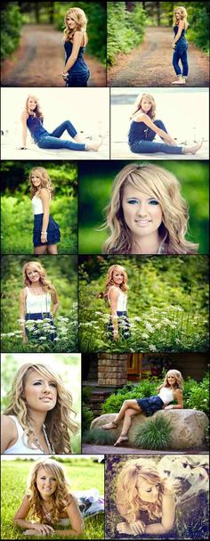 a collage of photos with blonde hair and blue eyes