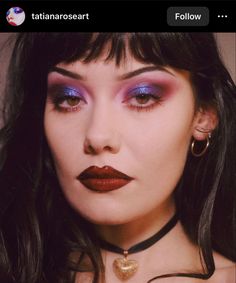 Liquid Eyeshadow Look, Dark Purple Eye Makeup, Dark Purple Makeup, Rocker Makeup, Witchy Makeup, Punk Makeup, Alt Makeup, Makeup Stuff, Dope Makeup