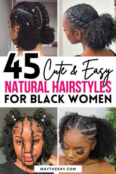 Modern Hairstyle Ideas Inverted Bob Short Hairstyle Inspiration Easy Natural Hairstyles, Natural Hairstyles For Black Women, 3c Natural Hair, Protective Hairstyles For Natural Hair, Short Hair Black, Quick Natural Hair Styles, Natural Curls Hairstyles, New Hairstyle, Natural Hair Styles Easy