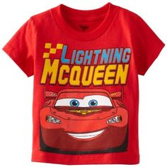 a red t - shirt with cars on it