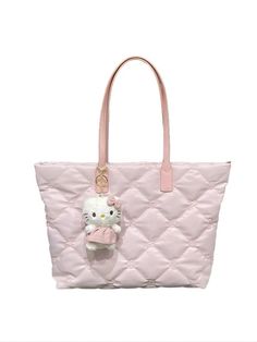 Sweet Peach' Kawaii Soft Pink Kitty Pendant Hand Bag AlielNosirrah Pink Harajuku Style Tote Bag, Harajuku Style Pink Tote Bag, Pink Harajuku Satchel Bag, Pink Harajuku Style Tote Shoulder Bag, Cute Pink Bag With Large Capacity, Cute Pink Satchel Bag, Pink Kawaii Bags For Daily Use, Pink Harajuku Shoulder Bag For Everyday Use, Harajuku Style Pink Rectangular Shoulder Bag