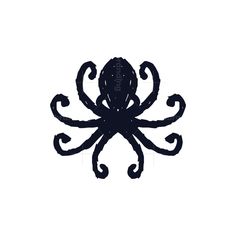 an octopus is silhouetted against a white background