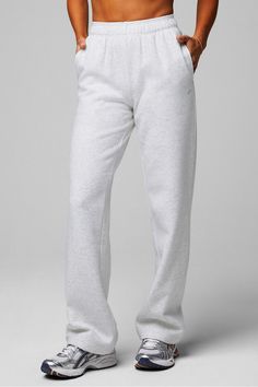 Cozy Fleece Wide Leg Sweatpant Fabletics Soft Grey Heather female Activewear >> Womens >> Bottoms >> Pants & Joggers >> Joggers Fleece regular Everyday/Lounge Fire Outfits, 24 Birthday, Female Activewear, Lounge Outfits, Clothes Wishlist, Sweatpants Outfit, Summer Closet, Wide Leg Sweatpants, Summer Snacks