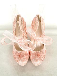 Blush Embroidered Lace Bridal Shoes with by KUKLAfashiondesign Pink Bridesmaid Shoes, Quinceanera Party Ideas, Blue And Green Wedding, Pink Bridal Shoes, Embroidery Organza, Lace Bridal Shoes, Lace Wedding Shoes, Fantasy Shoes, Royalty Core