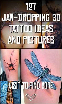 some tattoos that have different designs on them