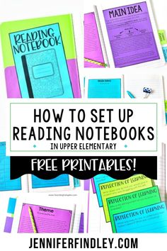 how to set up reading notebooks in upper elementary free printables for kids