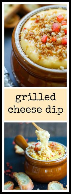 grilled cheese dip is an easy appetizer that's ready in less than 30 minutes