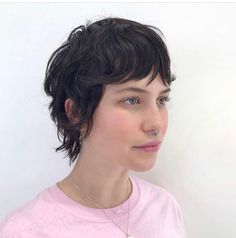 Short Hair For Masculine Women, Really Short Shag, 2024 Shag Hairstyles, Face Framing Pixie Cut, Queer Pixie Cut, Growing Out A Mullet, "wixie" Haircut, Mixie Pixie Mullet, Short Shag Mullet