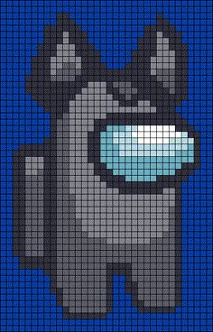 an image of a cartoon character made out of pixellated pixels on a blue background